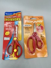   2 Scissors Fiskars Pointed-Tip and Blunt Tips for Child Safety New and sealed