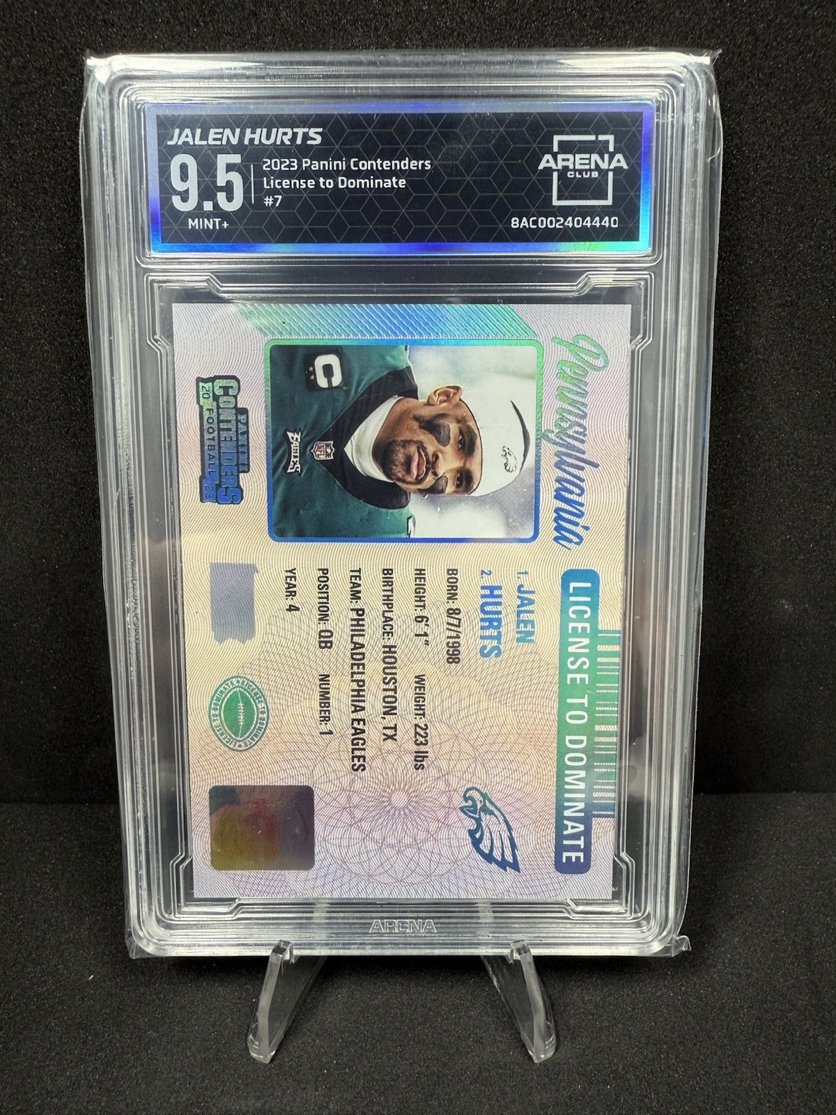 2023 Panini Contenders Jalen Hurts License to Dominate Case Hit #7 Mint + 9.5