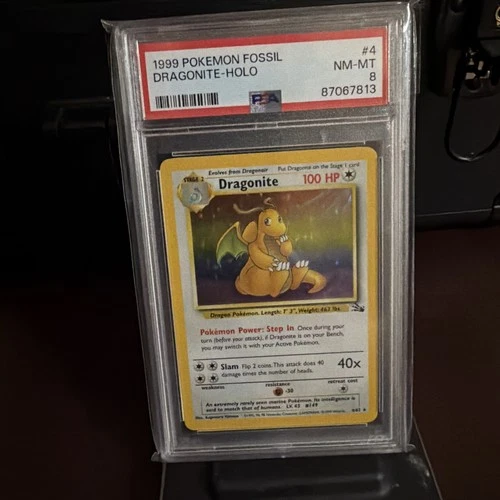 1998 Dragonite Fossil Holo PSA 8  Pokémon TCG