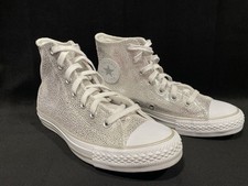 Converse Chuck Taylor All Star Shoes W8 EU39 Silver Glitter High Top Classic