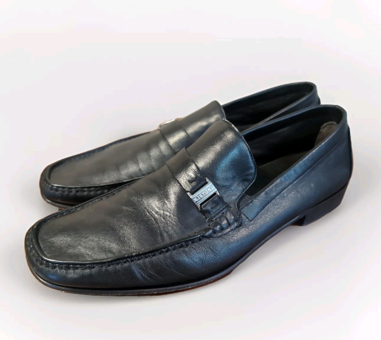 Bruno Magli Mens Black Soft Leather Dress Shoe Buckle Logo  display picture 3