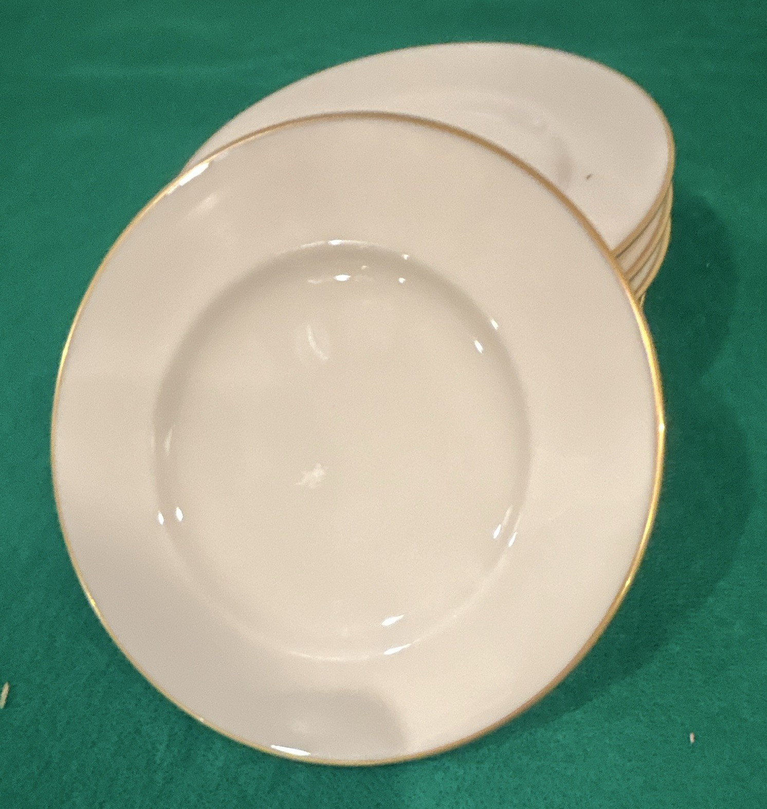 1953 “Special” Lennox Made in USA 24kt Gold Trim Set of 8 Plates 6 inch diameter