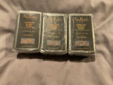 3 Bars Shea Moisture African Black Soap W/ Oats, Aloe, & Vitamin E 8 Oz