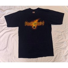 Harley-Davidson Moto T-Shirt Men's Black Graphic Shorts Sleeve USA Made - Large