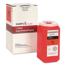 Sharps Assure SC1Q424A1Q 1.5 qt Retrieval Program Containers - Red (1/BX) New