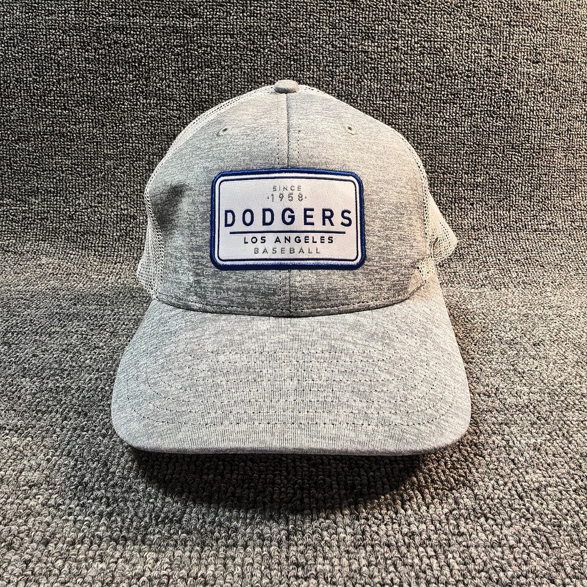'47 Brand Los Angeles Dodgers Gray Trucker Snapback Hat Patch Logo MLB