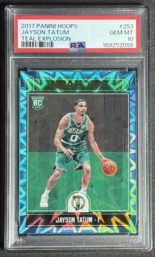 Jayson Tatum PSA 10 2017-18 Panini NBA Hoops Teal Explosion Rookie RC Celtics