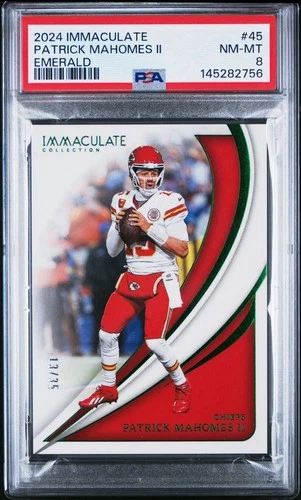2024 Panini Immaculate Patrick Mahomes II Emerald /35 PSA 8 POP 2 None Higher