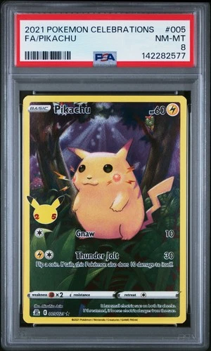 2021 POKEMON CELEBRATIONS #005 FULL ART/PIKACHU PSA 8
