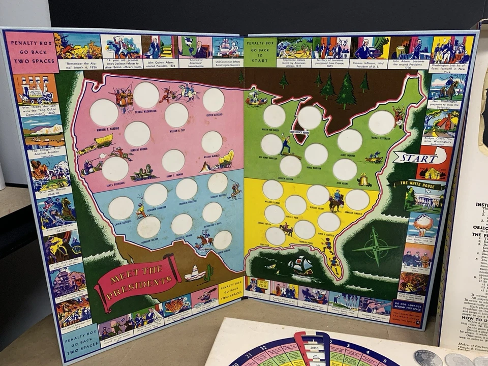 Vintage Meet The Presidents Quiz Game Selchow and Righter New York Complete - Image 4 of 4