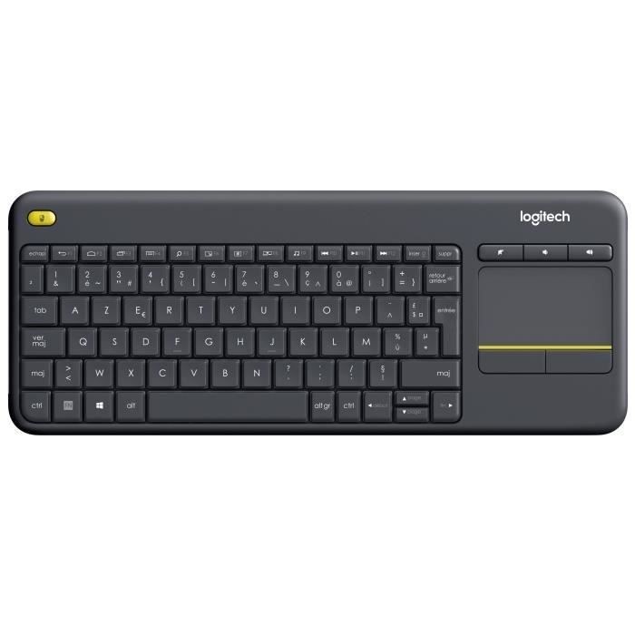 LOGITECH K400 Plus Clavier sans fil AZERTY noir avec pavé tactile TV intégré