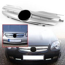 Vorne Kühlergrill Grill Silber für Mercedes Benz R170 W170 SLK-Klasse 1998 -2004 Vorne Kühlergrill Grill Silber für Mercedes Benz R170 W170 SLK-Klasse 1998 -2004