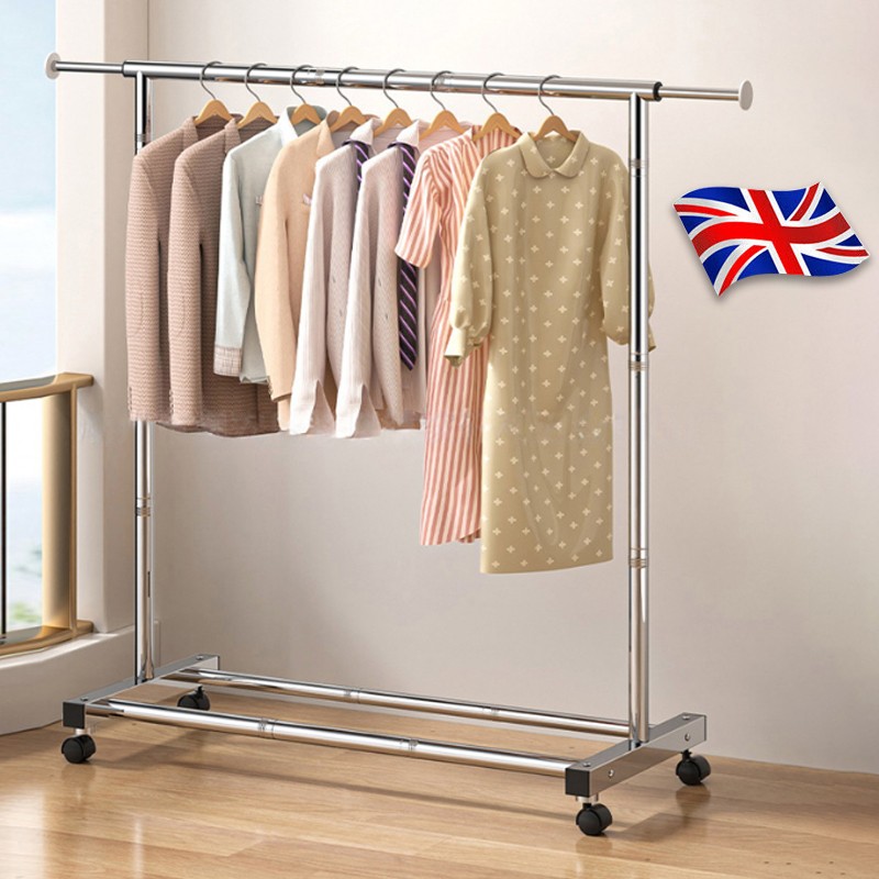 Stainless Steel Clothes Rail Heavy Duty Hanging Rack Garment Display ...