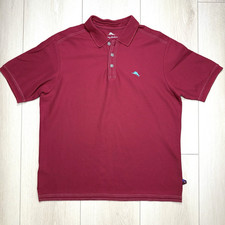 Tommy Bahama Emfielder Polo Shirt Mens M Maroon Pima Cotton Blend Golf Logo