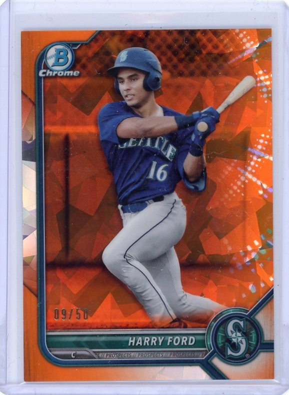 2022 Bowman Chrome Harry Ford #BCP-78 ORANGE REFRACTER 09/50 MARINERS..