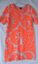 ANN TAYLOR Bright orange leaf Knit sweater dress Tunic dress MEDIUM Retro