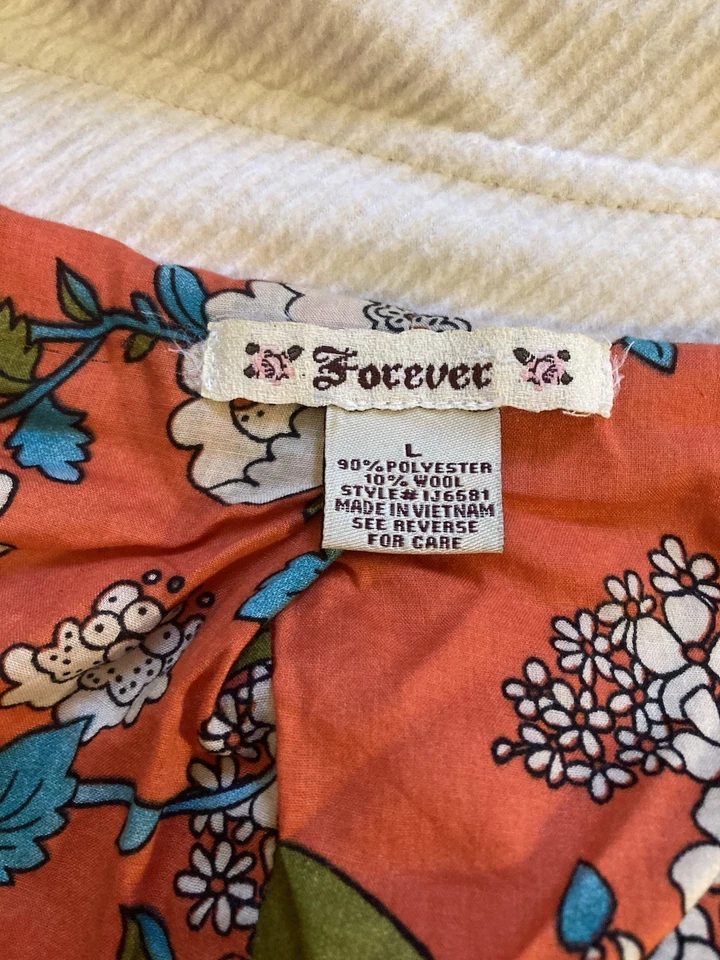 Forever Classic Lined Pea Coat Womens Size Large - Image 3 of 4