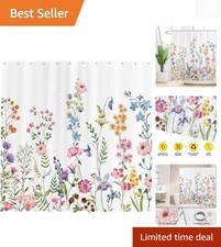 72 inch Floral Watercolor Shower Curtain - Lightweight  Durable Bathroom Decor
