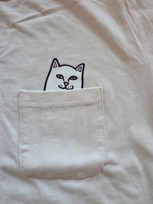 RIPNDIP Lord Nermal Pocket Tee Ivory Women's Cropped Size Medium Brand NWOT