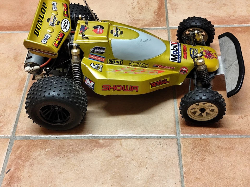 Tamiya RC Buggy Vintage 1:10 RC Car Dragster Stil, mit Fernbedienung Graupner D4 - Bild 4 von 4