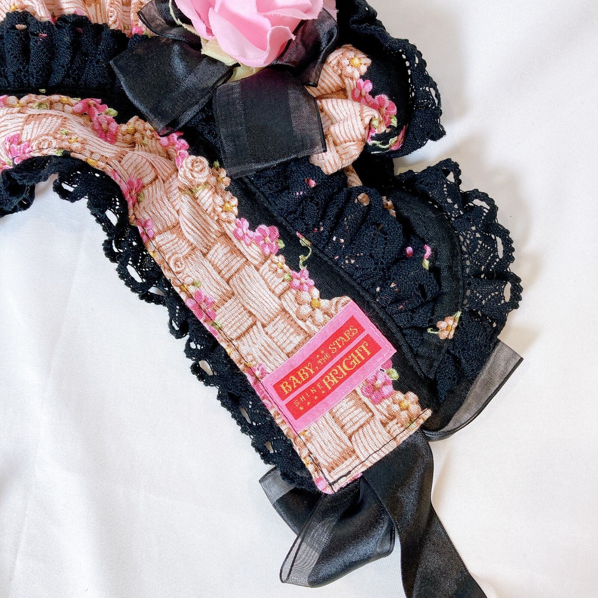 Baby The Stars Shine Bright Headdress Half Bonnet Black Lace