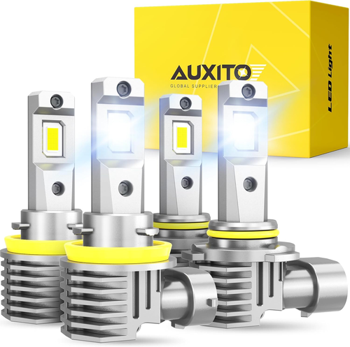 9005/HB3 H11/H8/H9 LED Bulbs Combo, 50000LM Bright 6500K Cool White, 120W Fanles