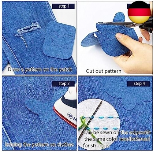 Jean Flicken zum Aufbügeln,Patches zum Aufbügeln,Patch Sticker,Nylon Reparatur P - Bild 6 von 8