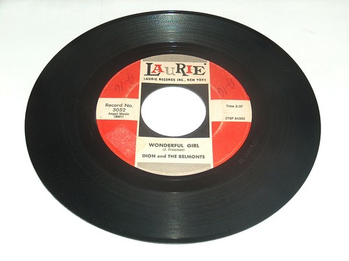 45 RPM Dion Belmonts You Wish Upon A Star Wonderful Girl Laurie Records 3052 VG+ - Picture 2 of 4
