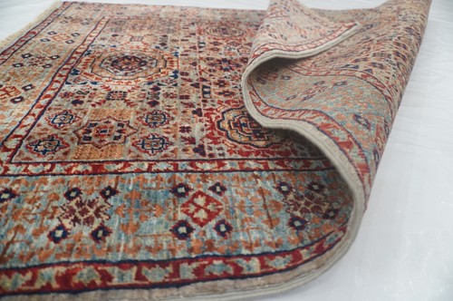 3 x 4 ft Gray Mamluk Afghan Hand Knotted Wool Medallion Small Area Rug - Picture 13 of 16
