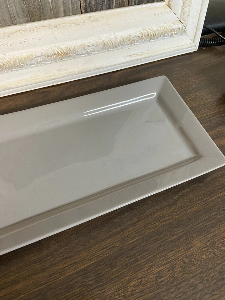 10 STRAWBERRY STREET Nova Gray Ceramic Tray Platter Appetizer Dish New! - Image 3 of 4