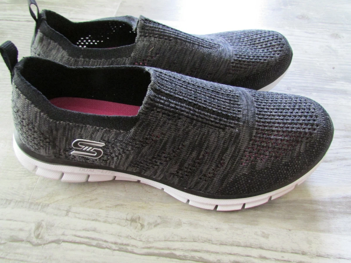 Gray skechers hotsell slip on