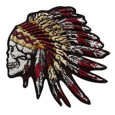 Native American Patch Chief Skull Embroidered Iron On