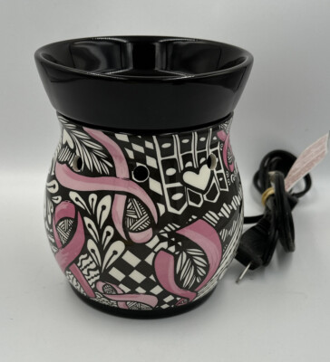 Scentsy Ribbons Of Hope Retired Wax Warmer Full Size Breast Cancer Awareness