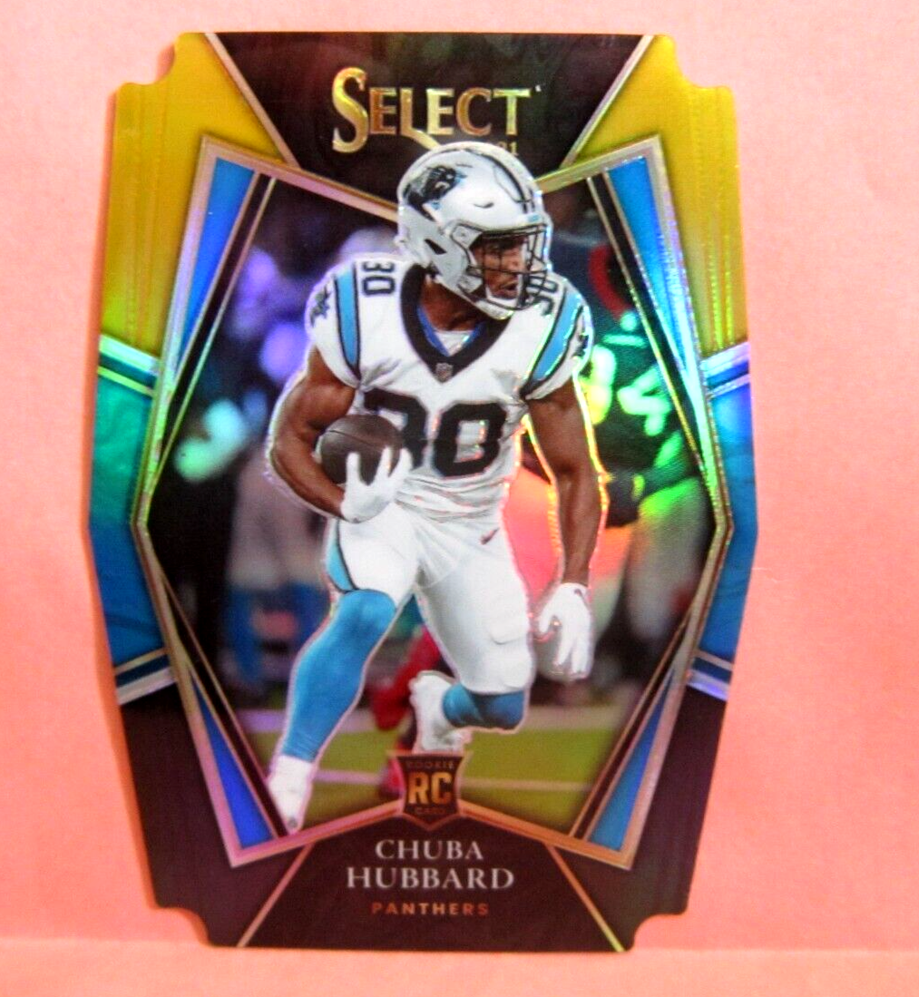 Chuba Hubbard RC 2021 Panini Select Gold Prizm Rookie Card#176 