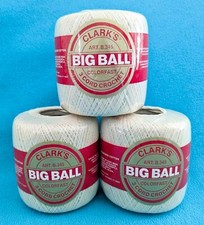 Clark's Big Ball 3 Cord Crochet Thread Lot Color 61 Size 20 Yard 400 100 Cotton