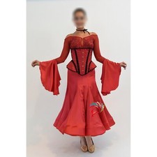 B8937 women ballroom Specialty Waltz Tango standard dress UK 8 US 6 red