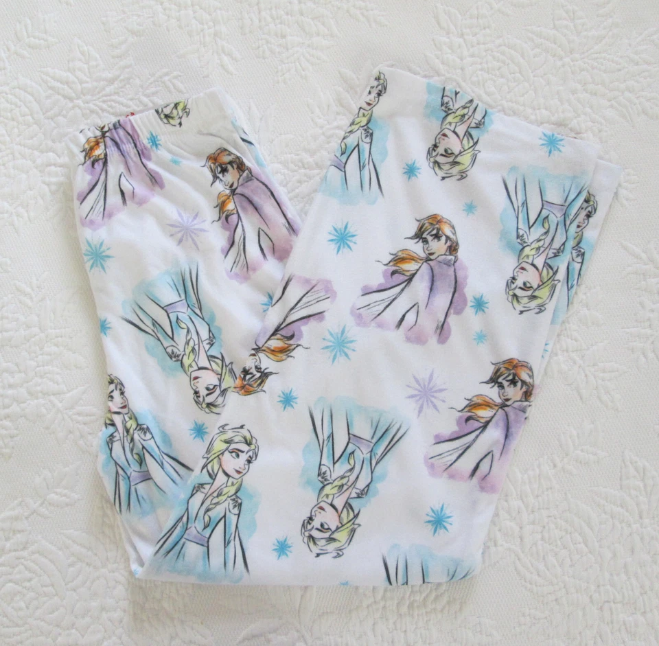 Disney Frozen II Elsa Anna Crianças Meninas 2 Peças Manga Longa Branco PJ Conjunto Tamanho 8 - Imagem 3 de 4