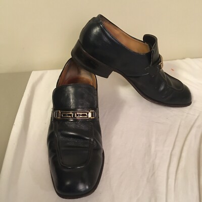 Vtg Florsheim Lightweights Mens Blue Leather Slip On Loafers  display picture 2