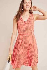 Anthropologie Maeve Brianne Cowl Neck Dress size L new tangerine color nwt