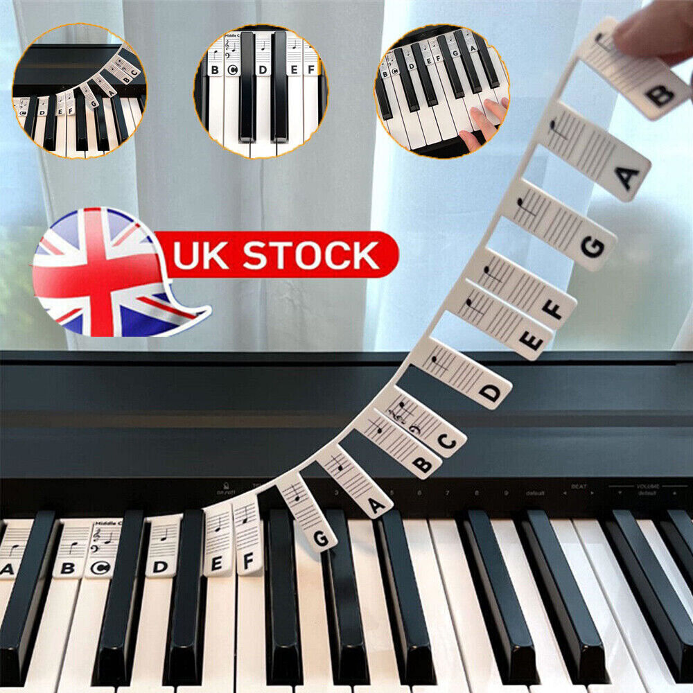Removable Piano Keyboard Note Labels Reusable Silicone Piano Stickers 88 Keys