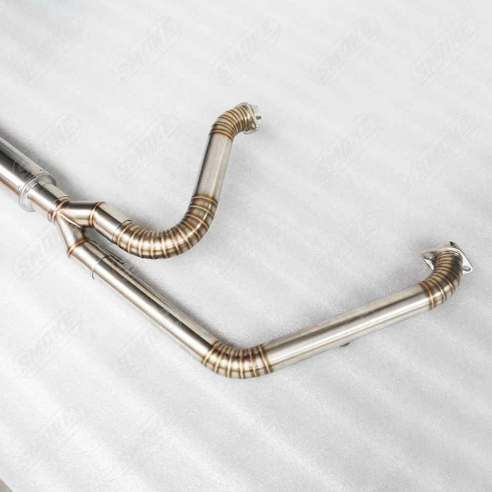 Full System Exhaust Custom 2 Into 1 Fit For Harley Davidson Fat Boy 1999-2023 - Image 2 of 4