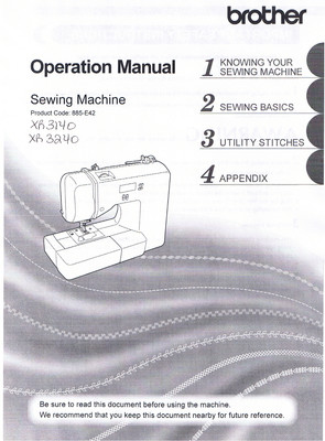 Brother Xr3140 Xr3240 Sewing Machine Users Guide Owners Instruction Manual Book Ebay