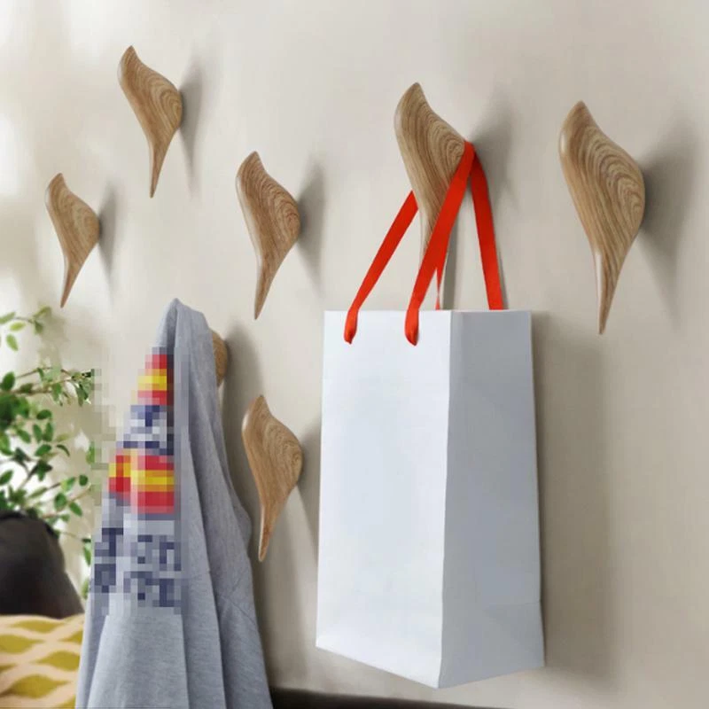 3D 树脂小鸟形状壁挂钩大衣架卧室/门厅家居装饰 — 第 4/4 张图片