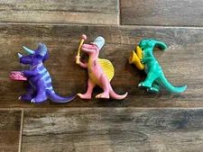 ANKYO Marching Band Dinosaurs Lot of 3 Conductor Drum & Saxophone Player As Is