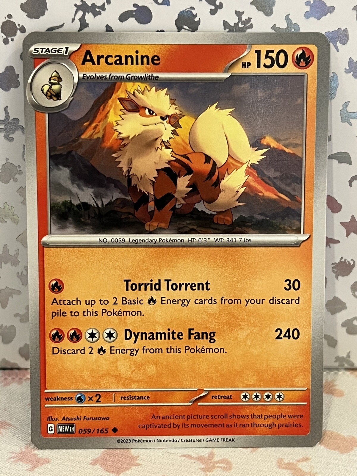 Arcanine 059/165 NM / M - 151 Scarlet Violet Pokemon Card With Tracking