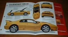 1997 Lotus Esprit V8 Original Imp Brochure Specs Info Poster 1996 1998 1999