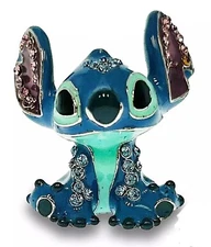 Disney Parks Arribas Stitch Mini Figure Enamel w/ Crystals Jeweled 1” New in Box