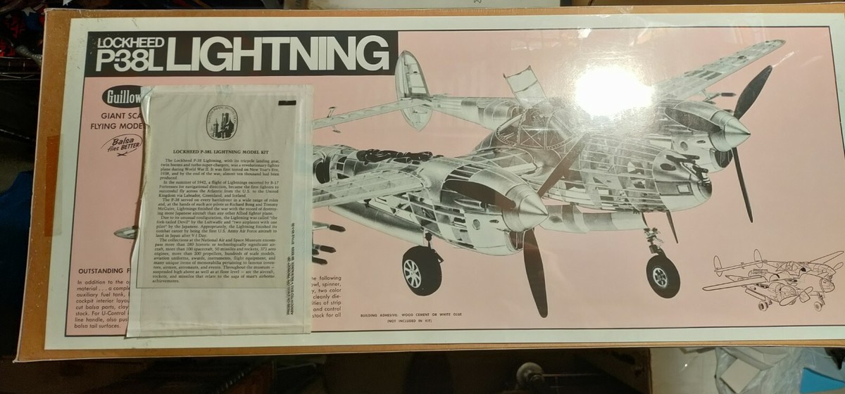 Guillow's Lockheed P38 Lightning [GUI2001] Sealed Giant Scale 40