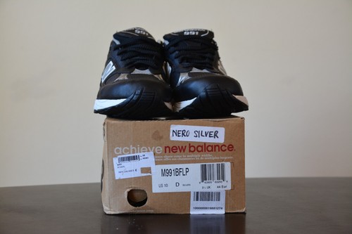 Nuovo DS Vintage New Balance 991 M991BFLP Nero Pelle Made in USA Taglia 10US - Foto 10 di 11