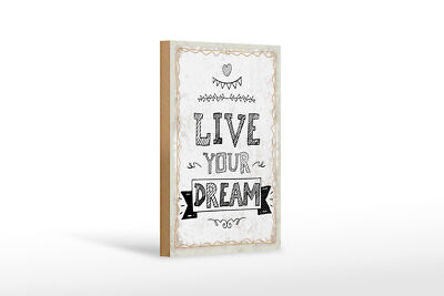 Holzschild Spruch 12x18 cm Live your Dream Deko Schild